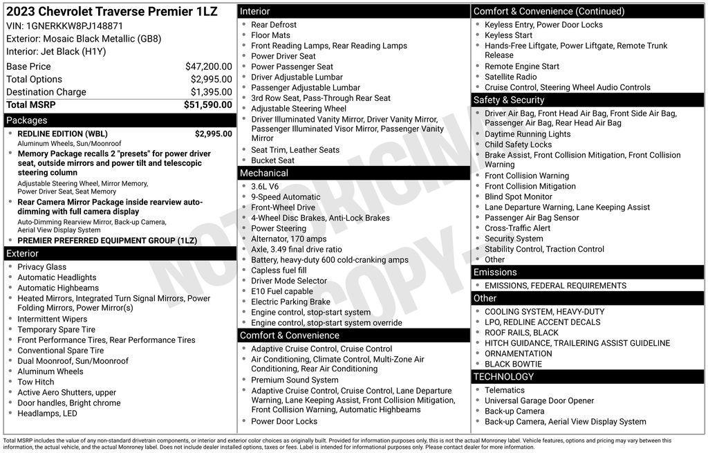 used 2023 Chevrolet Traverse car, priced at $29,490