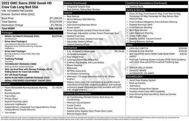 used 2022 GMC Sierra 3500 car, priced at $57,366