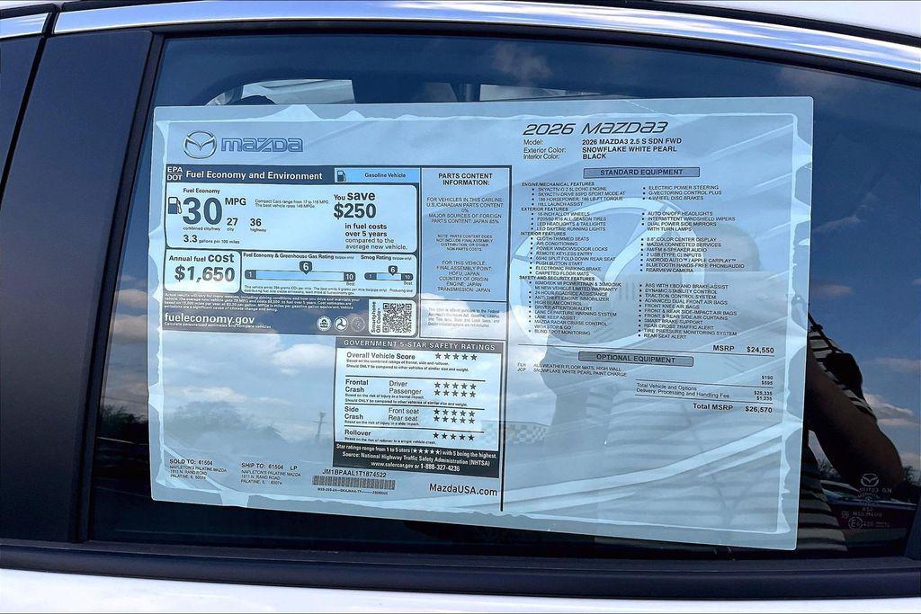 new 2026 Mazda Mazda3 car, priced at $26,247