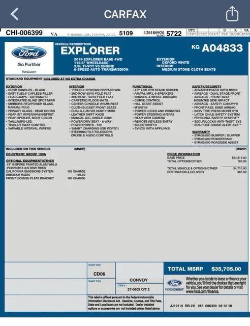 used 2019 Ford Explorer car, priced at $7,995