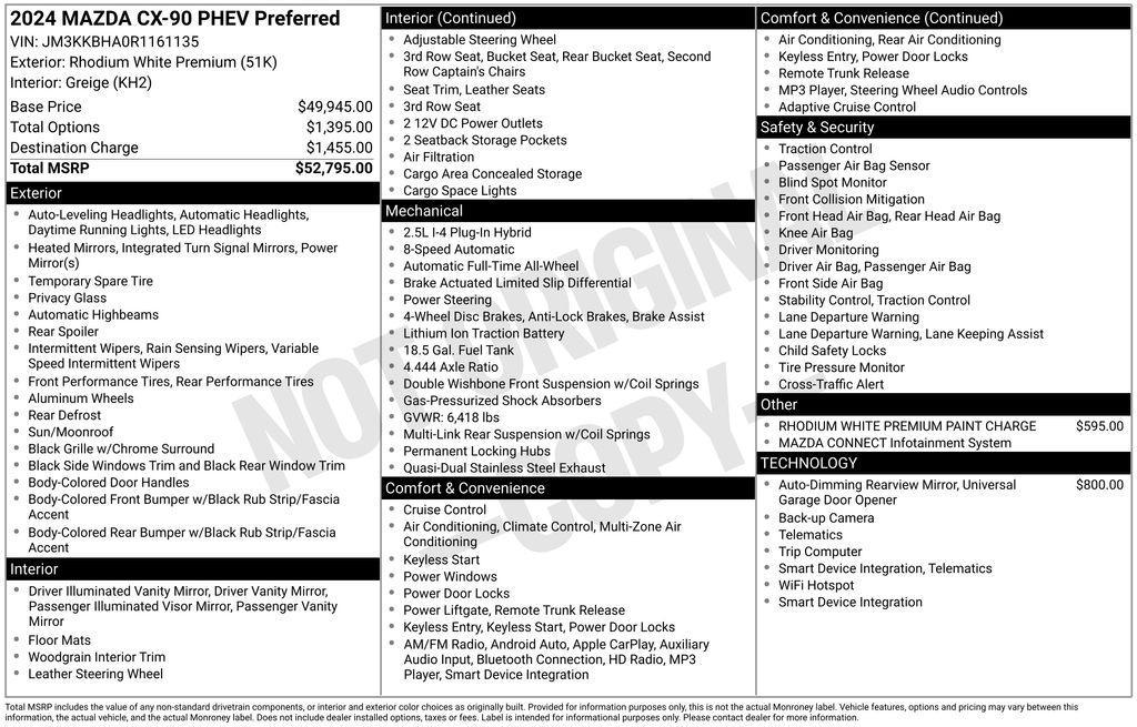 used 2024 Mazda CX-90 PHEV car, priced at $31,499