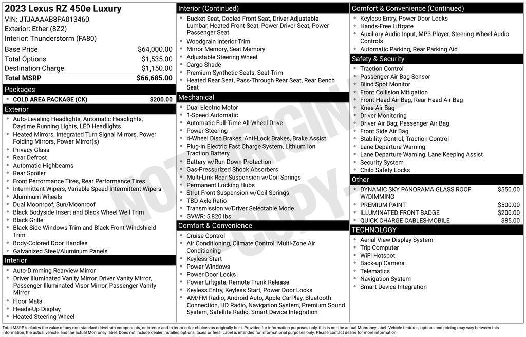 used 2023 Lexus RZ 450e car, priced at $29,444