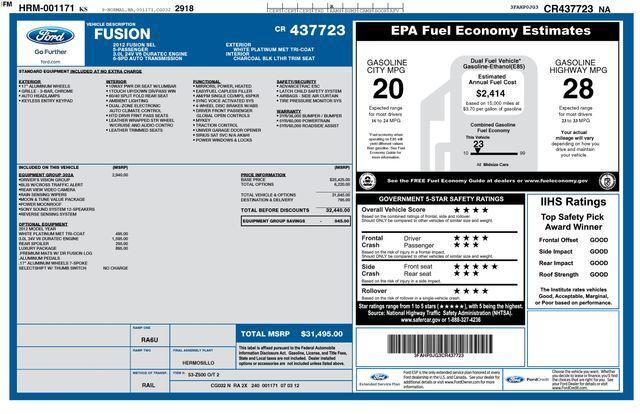 used 2012 Ford Fusion car, priced at $8,594