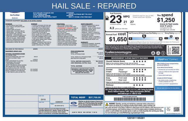 used 2019 Ford Escape car, priced at $15,767