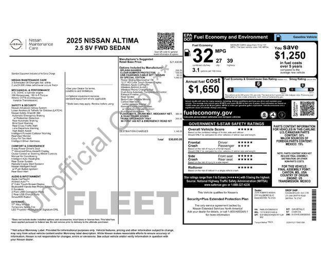 used 2025 Nissan Altima car, priced at $26,589