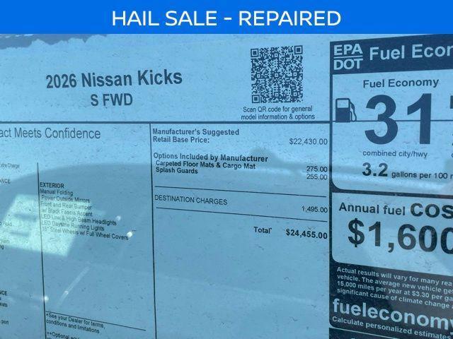 new 2026 Nissan Kicks car, priced at $23,955