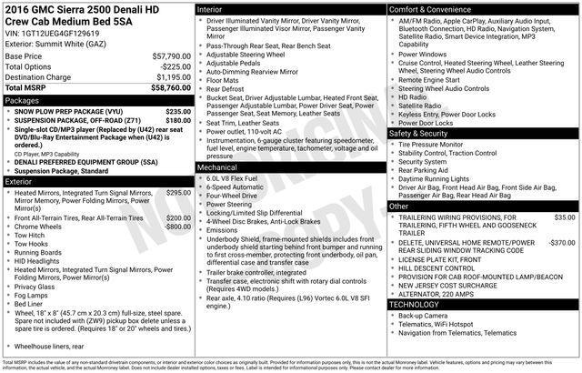 used 2016 GMC Sierra 2500 car, priced at $37,295