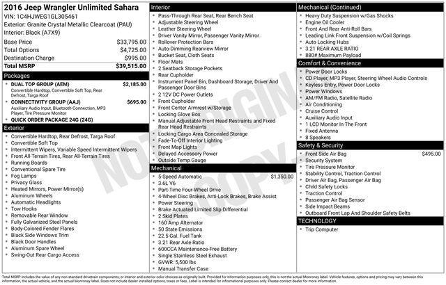 used 2016 Jeep Wrangler Unlimited car, priced at $19,795