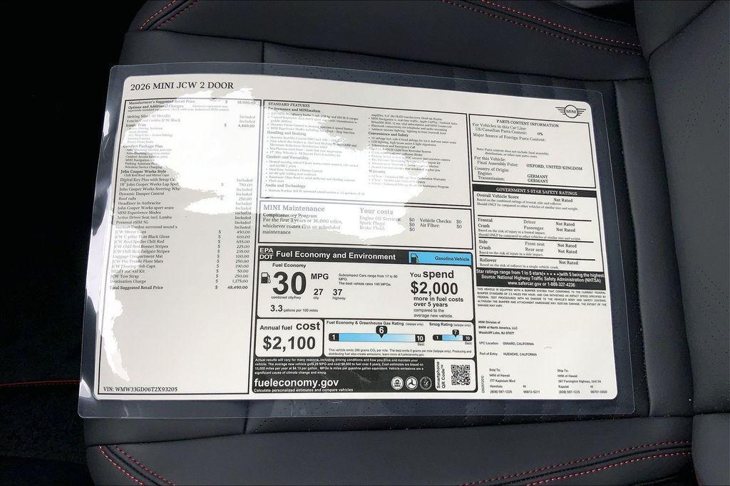 new 2026 MINI Hardtop car, priced at $48,490