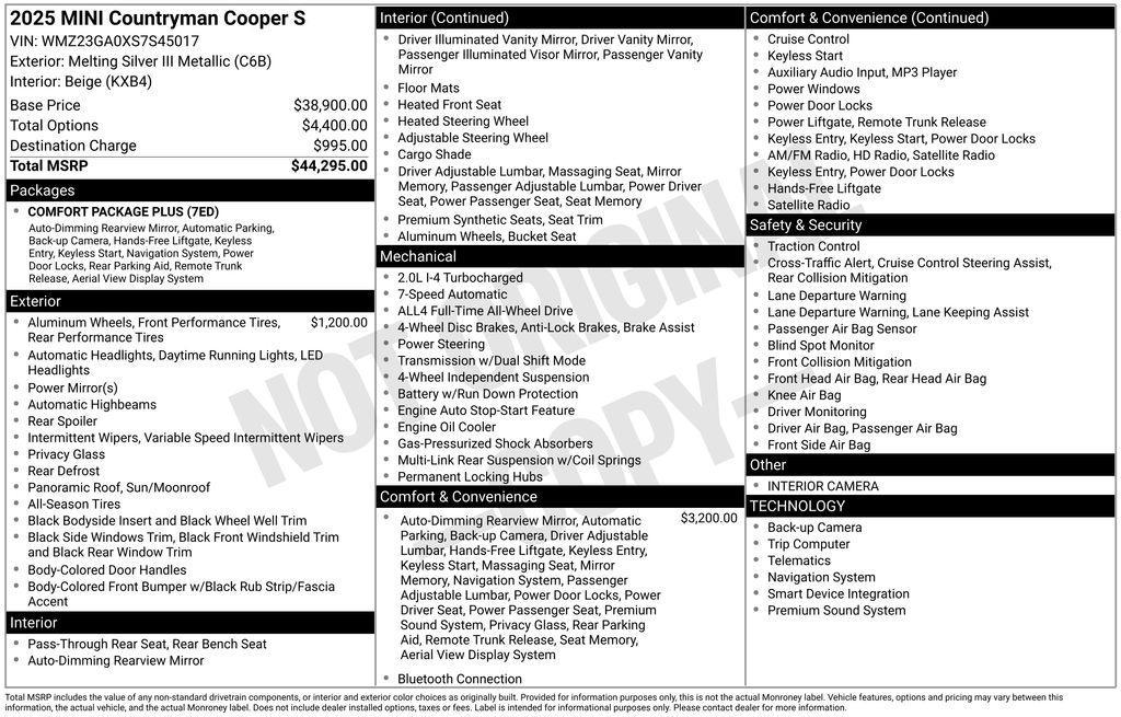 used 2025 MINI Countryman car, priced at $39,995