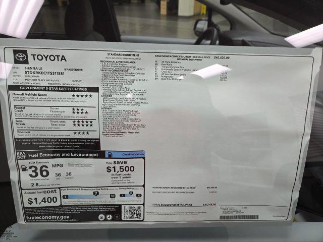 new 2026 Toyota Sienna car, priced at $43,145
