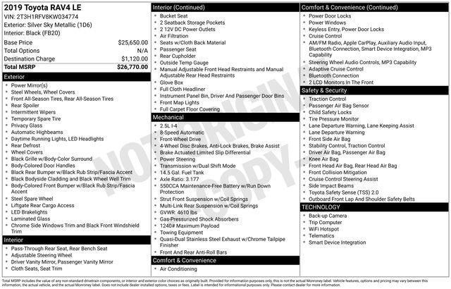 used 2019 Toyota RAV4 car, priced at $17,500