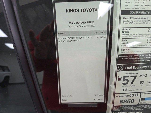 new 2026 Toyota Prius car, priced at $32,610