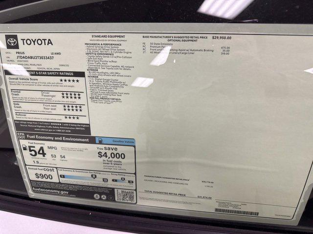 new 2026 Toyota Prius car, priced at $30,747