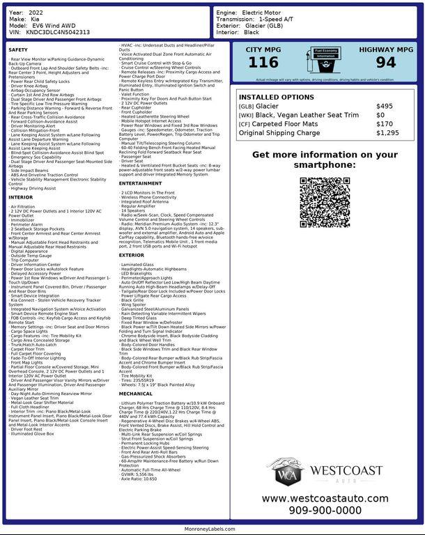 used 2022 Kia EV6 car, priced at $20,945