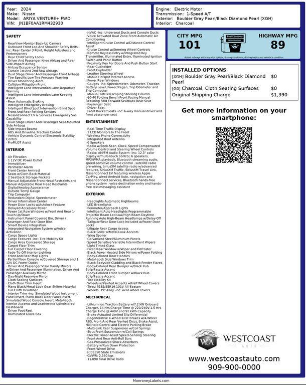 used 2024 Nissan ARIYA car, priced at $20,624