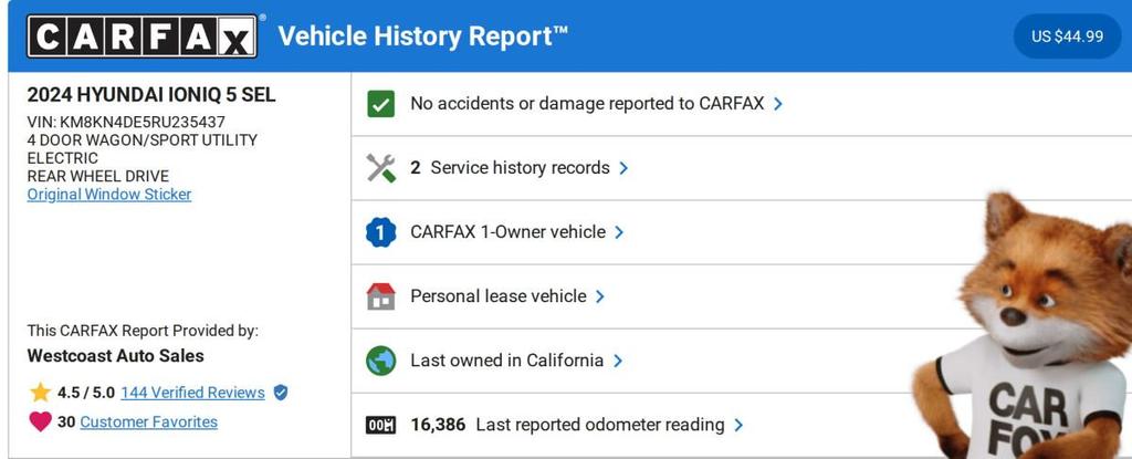 used 2024 Hyundai IONIQ 5 car, priced at $22,583