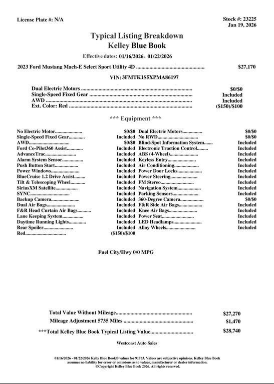 used 2023 Ford Mustang Mach-E car, priced at $24,070