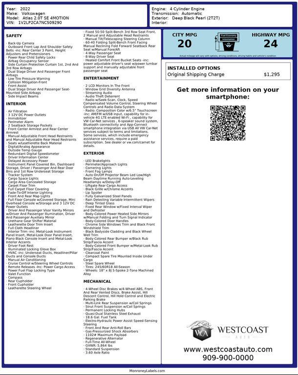 used 2022 Volkswagen Atlas car, priced at $23,470