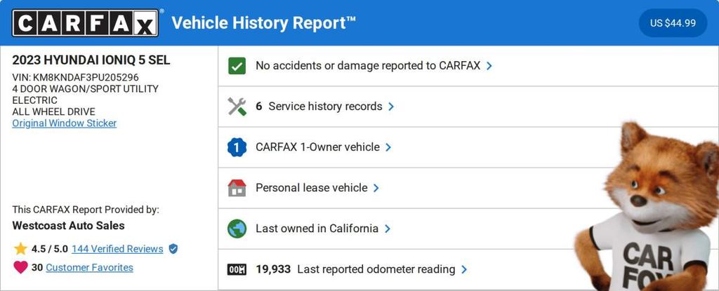 used 2023 Hyundai IONIQ 5 car, priced at $22,010