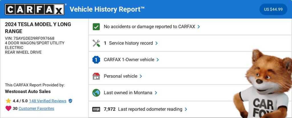 used 2024 Tesla Model Y car, priced at $33,379