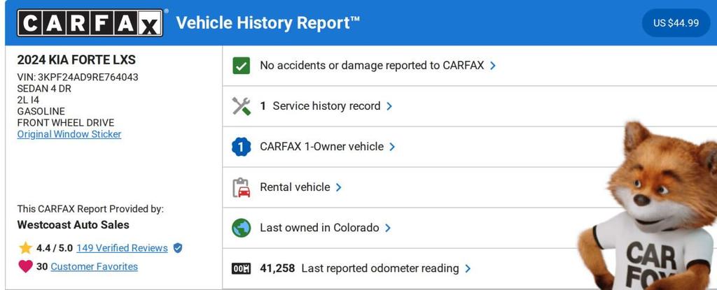 used 2024 Kia Forte car, priced at $15,664