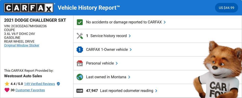 used 2021 Dodge Challenger car, priced at $20,794