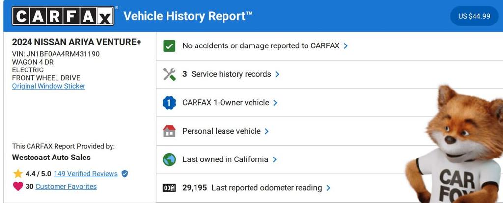 used 2024 Nissan ARIYA car, priced at $19,784