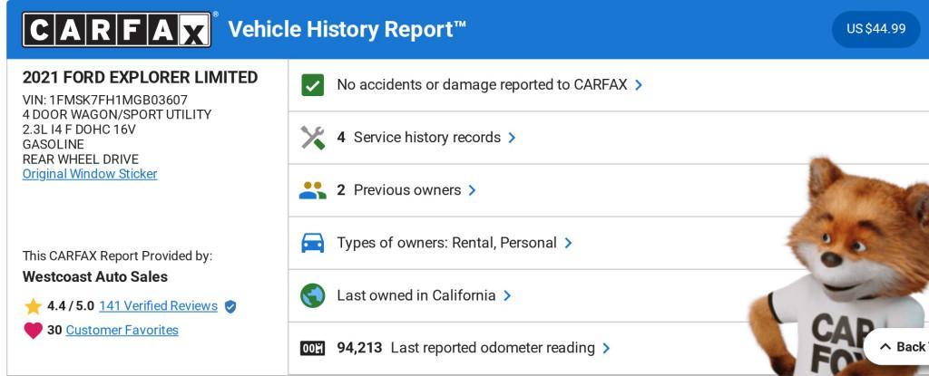 used 2021 Ford Explorer car, priced at $17,888