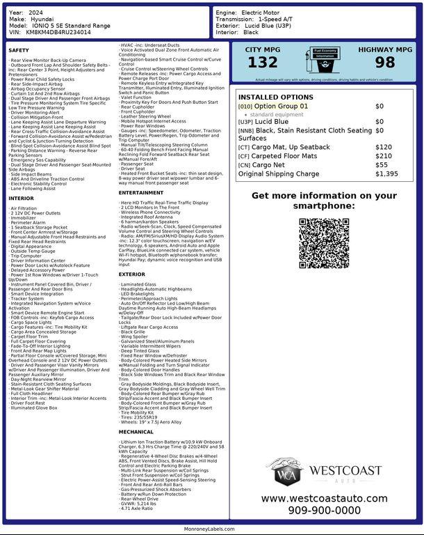 used 2024 Hyundai IONIQ 5 car, priced at $18,572