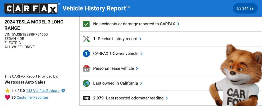 used 2024 Tesla Model 3 car, priced at $39,888