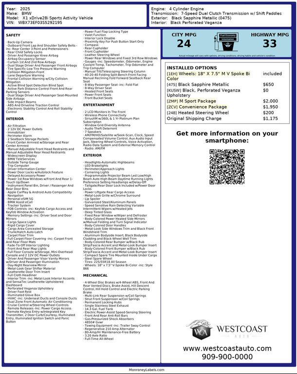 used 2025 BMW X1 car, priced at $33,903