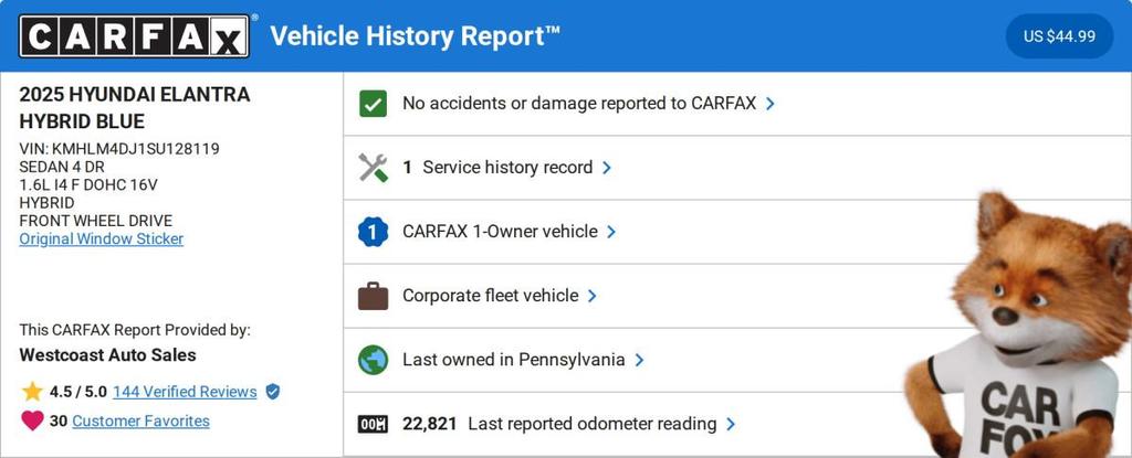 used 2025 Hyundai ELANTRA HEV car, priced at $21,888