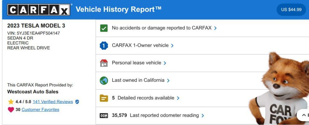 used 2023 Tesla Model 3 car, priced at $21,491