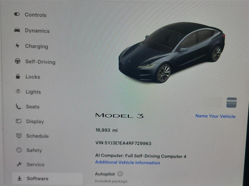 used 2024 Tesla Model 3 car, priced at $33,995