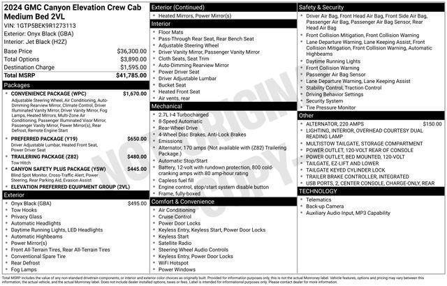 used 2024 GMC Canyon car, priced at $33,696