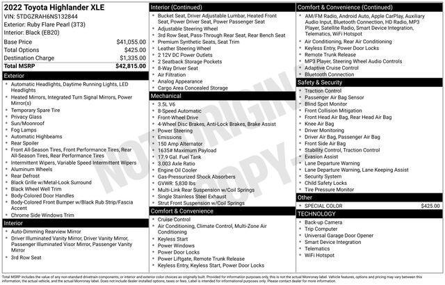 used 2022 Toyota Highlander car, priced at $28,781