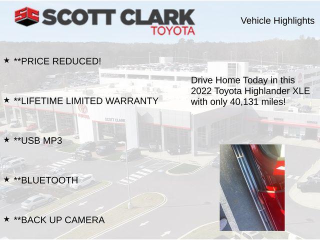 used 2022 Toyota Highlander car, priced at $34,905