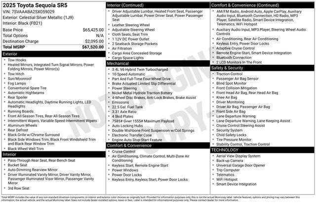 used 2025 Toyota Sequoia car, priced at $70,060