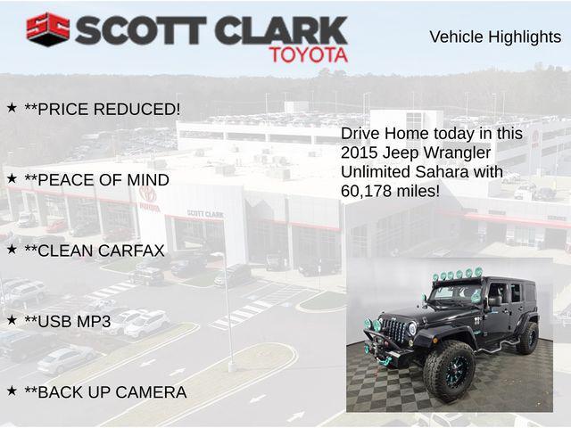 used 2015 Jeep Wrangler Unlimited car, priced at $19,834