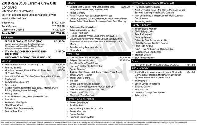 used 2018 Ram 3500 car, priced at $48,546