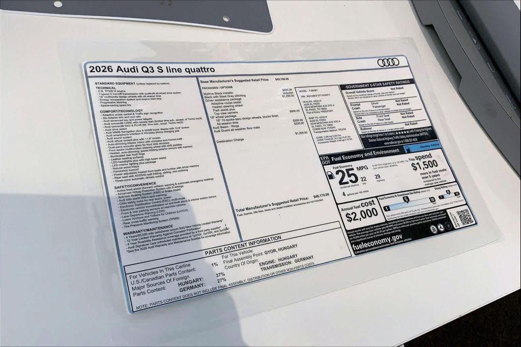 new 2026 Audi Q3 car, priced at $48,170