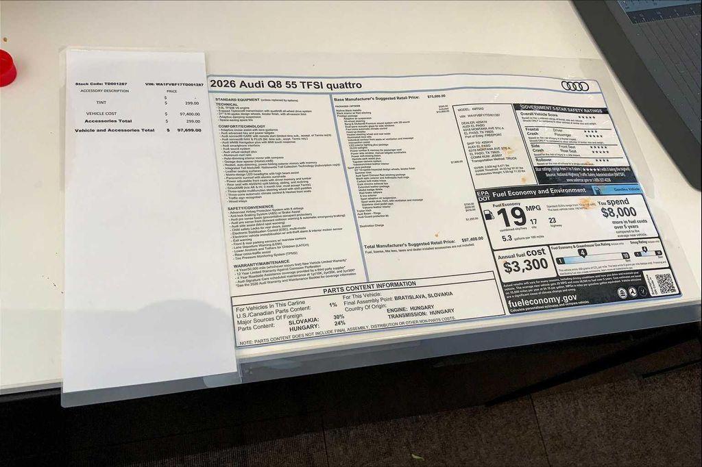 new 2026 Audi Q8 car, priced at $97,400