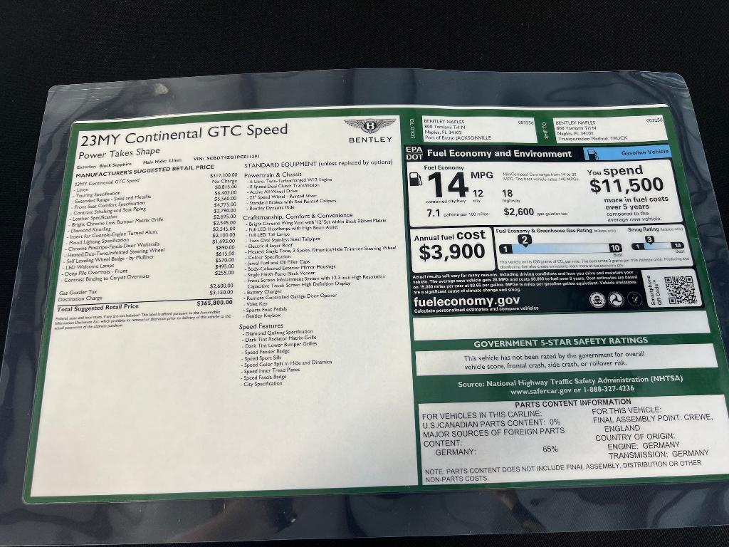 used 2023 Bentley Continental GT car, priced at $365,800