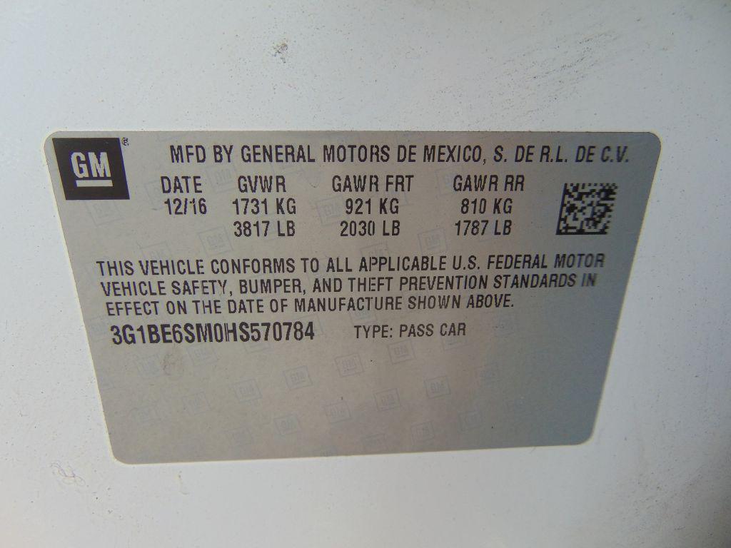 2017 WHITE Chevrolet Cruze