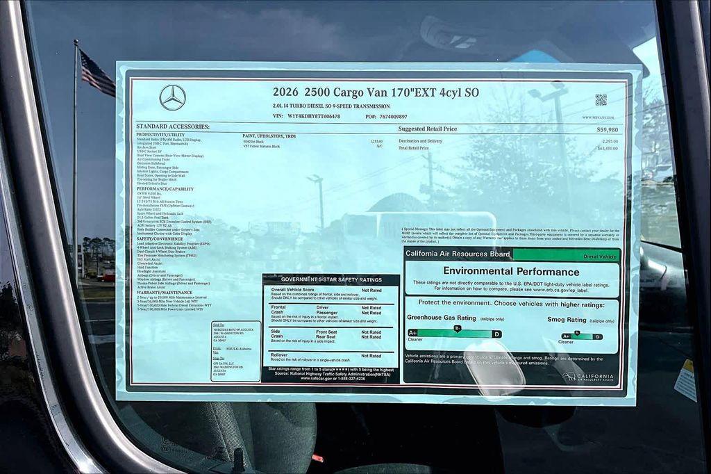 new 2026 Mercedes-Benz Sprinter 2500 car, priced at $63,490