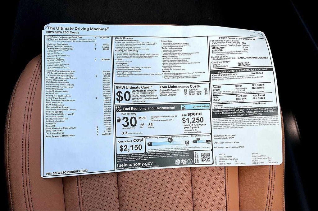 new 2025 BMW 230 car, priced at $48,370