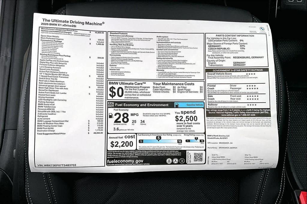 new 2026 BMW X1 car, priced at $46,695