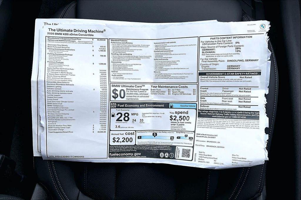 new 2026 BMW 430 car, priced at $69,905