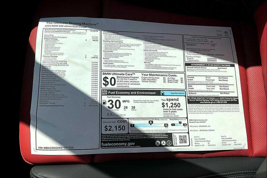 new 2025 BMW 228 Gran Coupe car, priced at $40,995